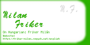milan friker business card