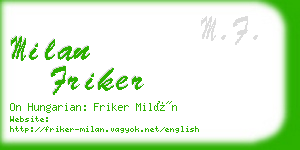 milan friker business card